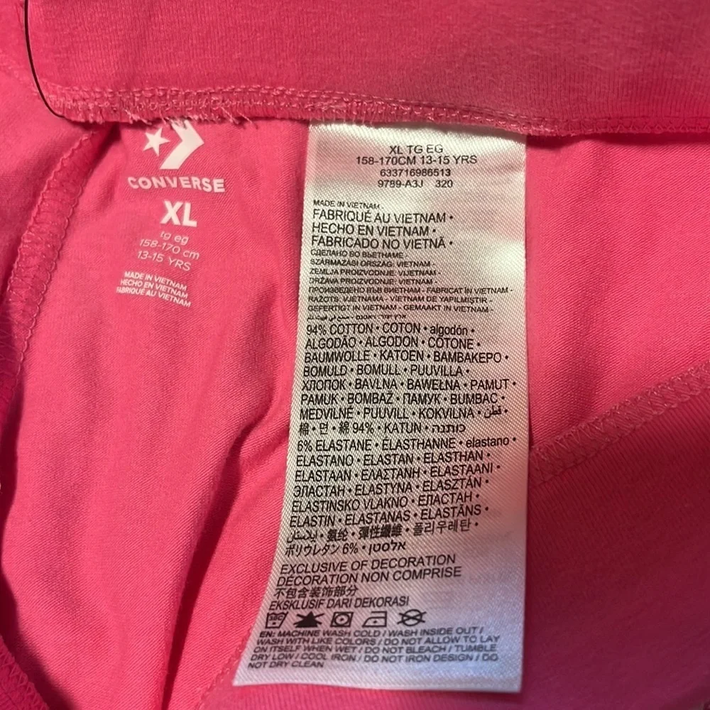 Converse Girl’s Chuck Taylor Pink Leggings Size XL 13-15